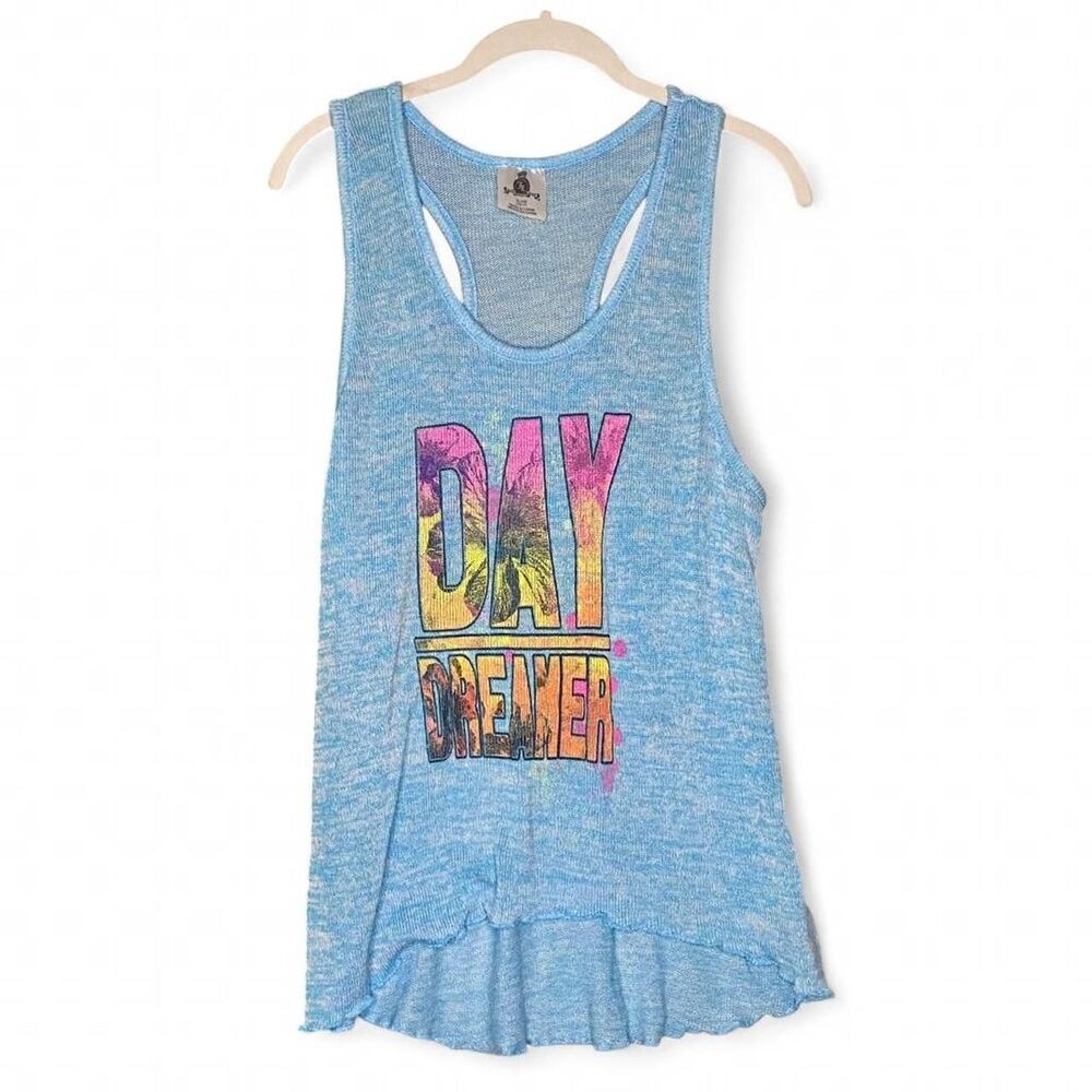 Jerry Leigh Apparel Light Blue "Day Dreamer" Long Racerback Tank Top Junior XL